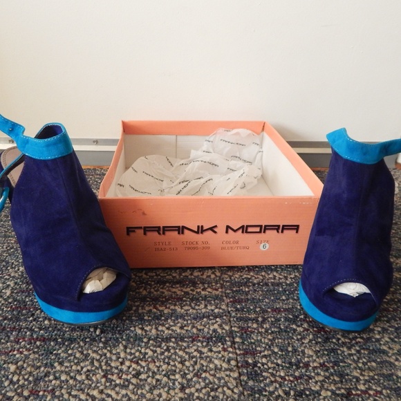 Dark Blue shoes Suede - Picture 1 of 7